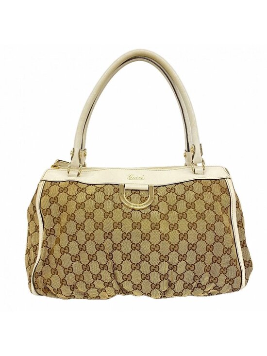 Gucci Handbags - Gucci Tote GG Canvas Brown Gold
